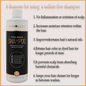 Nanoluxe Total Repair Shampoo  Enriched with Caviar and Silk Proteins (400 ml)